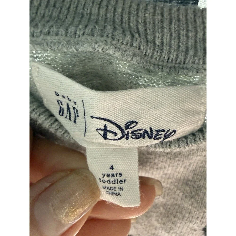 Disney Baby Gap Minnie & Mickey Mouse Sweater Gray Pullover 4T